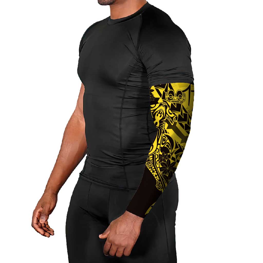 Yellow Marquesas Islands Arm Sleeves Marquesan Matatiki Hammerhead Shark Patutiki - Polynesian Pride