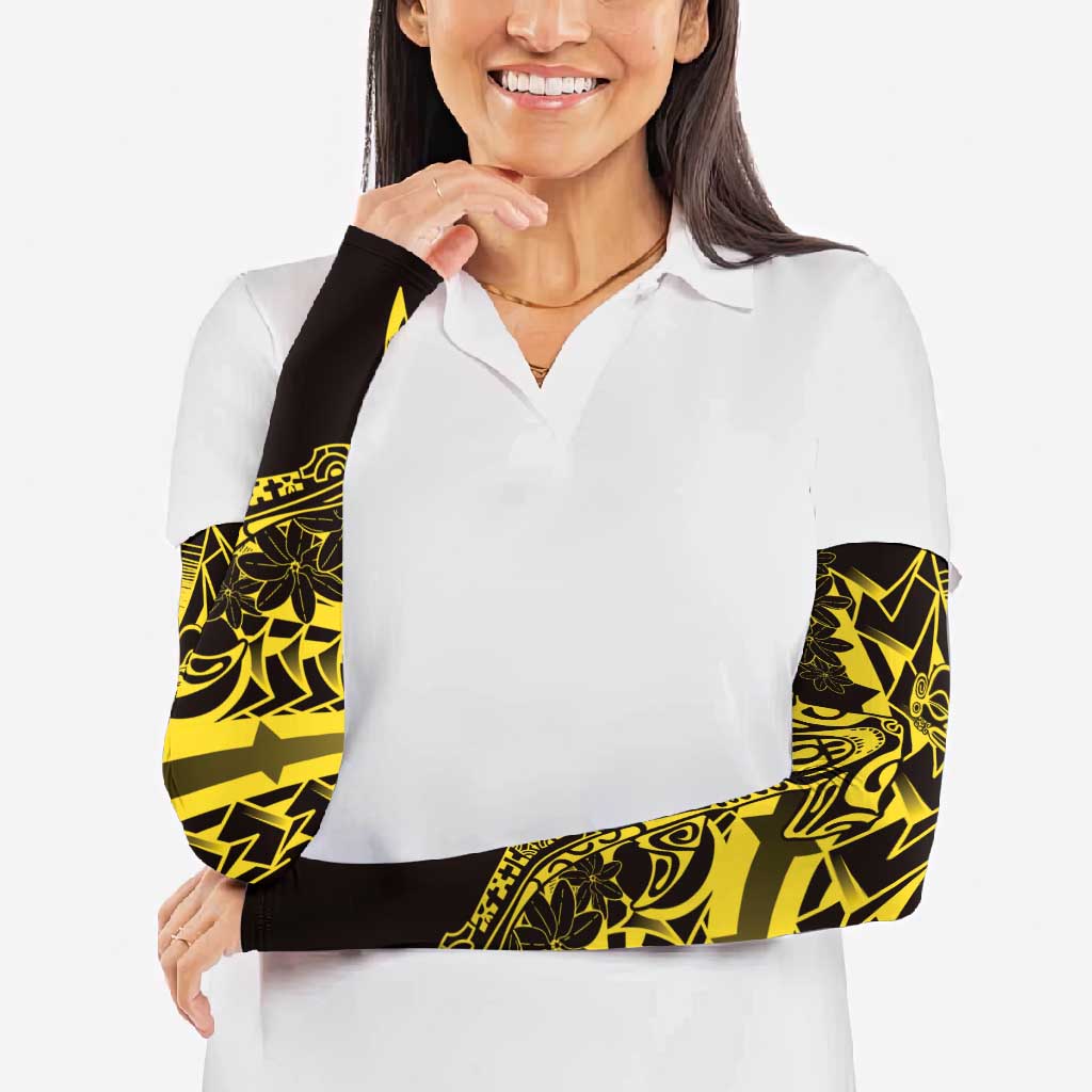 Yellow Marquesas Islands Arm Sleeves Marquesan Matatiki Hammerhead Shark Patutiki - Polynesian Pride