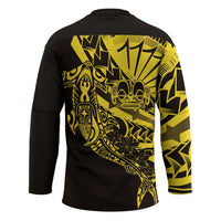 Yellow Marquesas Islands Hockey Jersey Marquesan Matatiki Hammerhead Shark Patutiki - Polynesian Pride