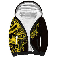 Yellow Marquesas Islands Sherpa Hoodie Marquesan Matatiki Hammerhead Shark Patutiki LT14 Unisex Yellow - Polynesian Pride