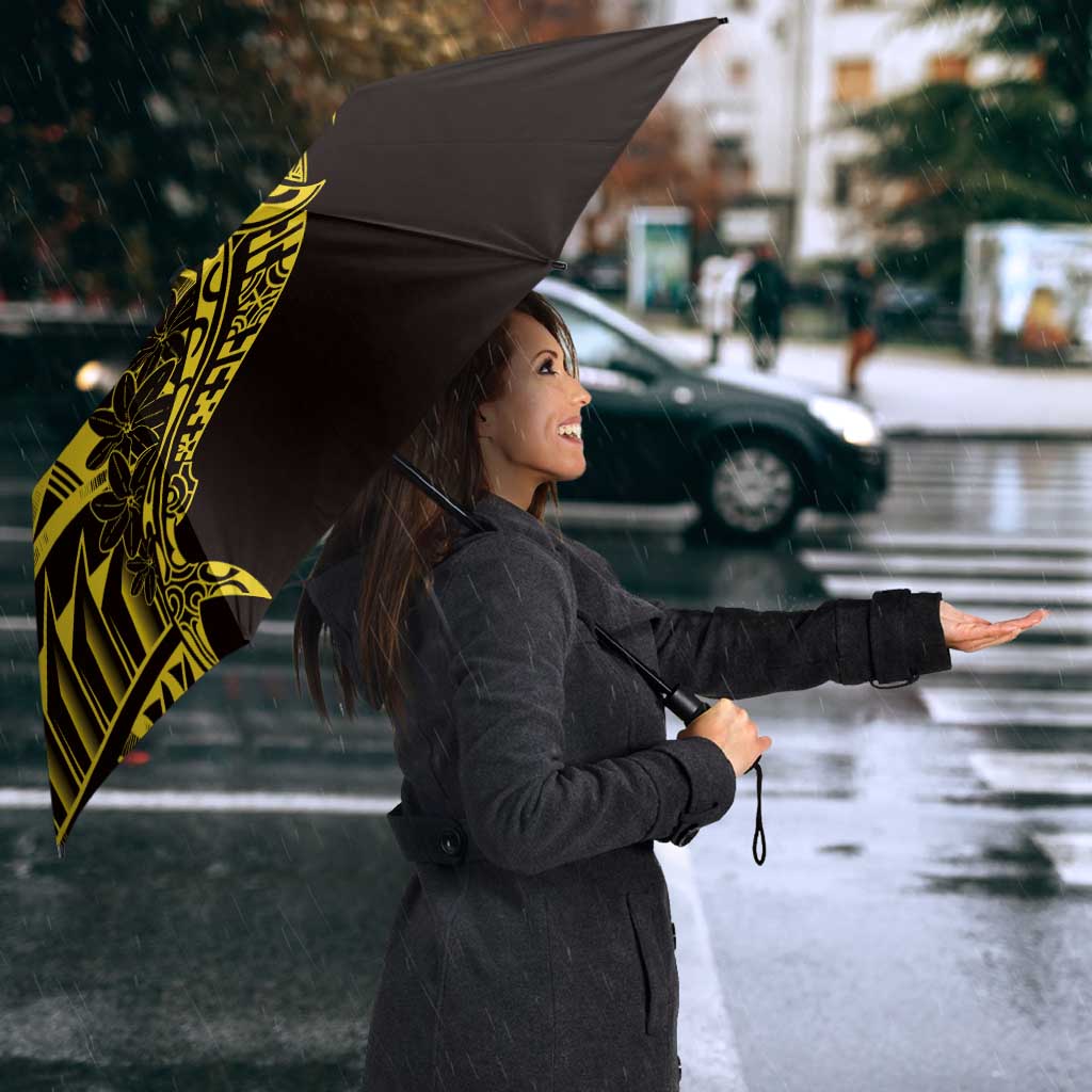 Yellow Marquesas Islands Umbrella Marquesan Matatiki Hammerhead Shark Patutiki - Polynesian Pride