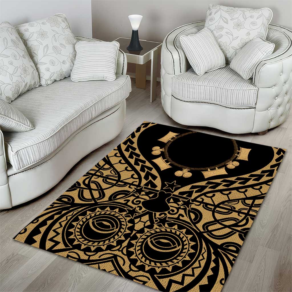 Austral Islands Area Rug Tuhaa Pae Penu Stars Necklace Gold - Polynesian Pride