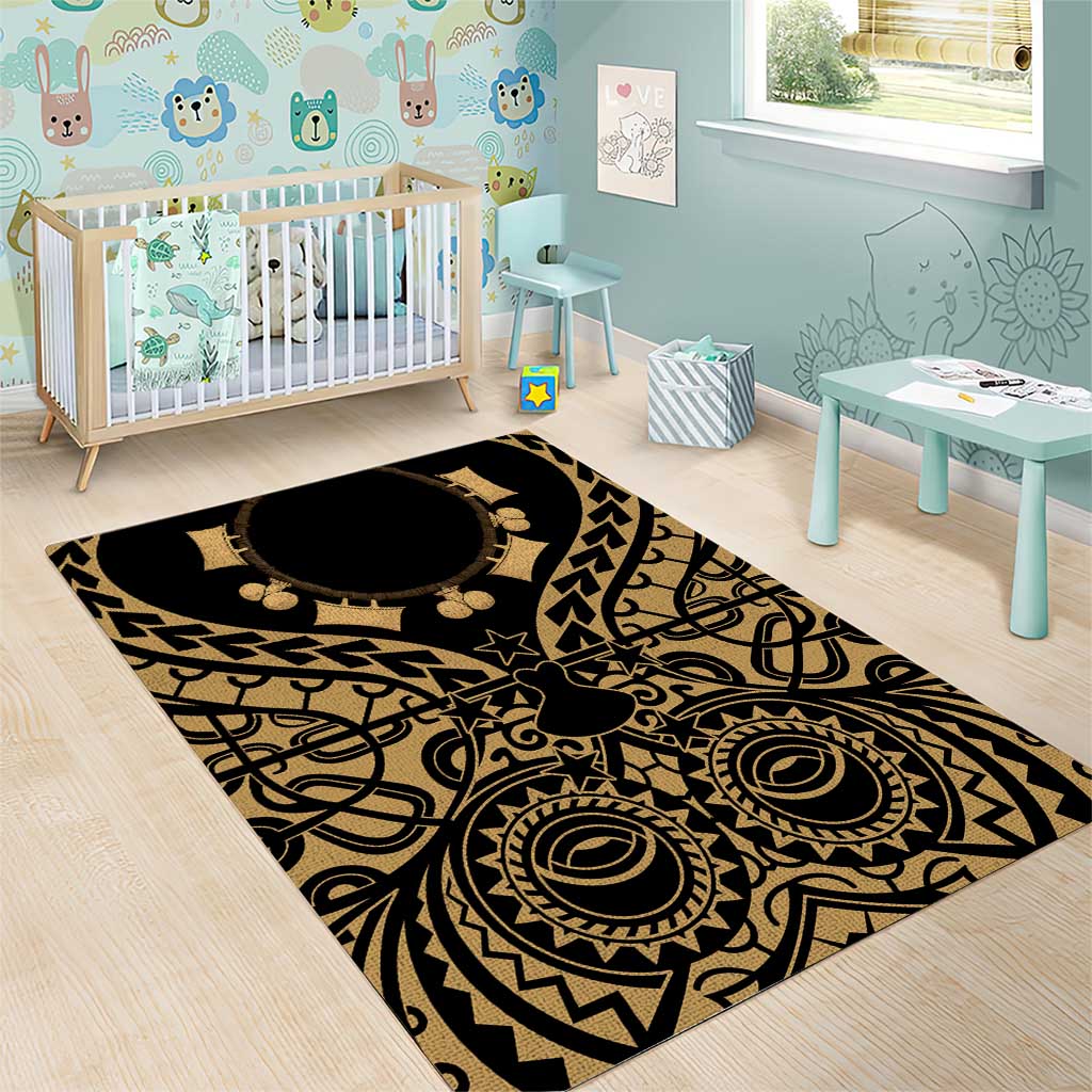 Austral Islands Area Rug Tuhaa Pae Penu Stars Necklace Gold - Polynesian Pride