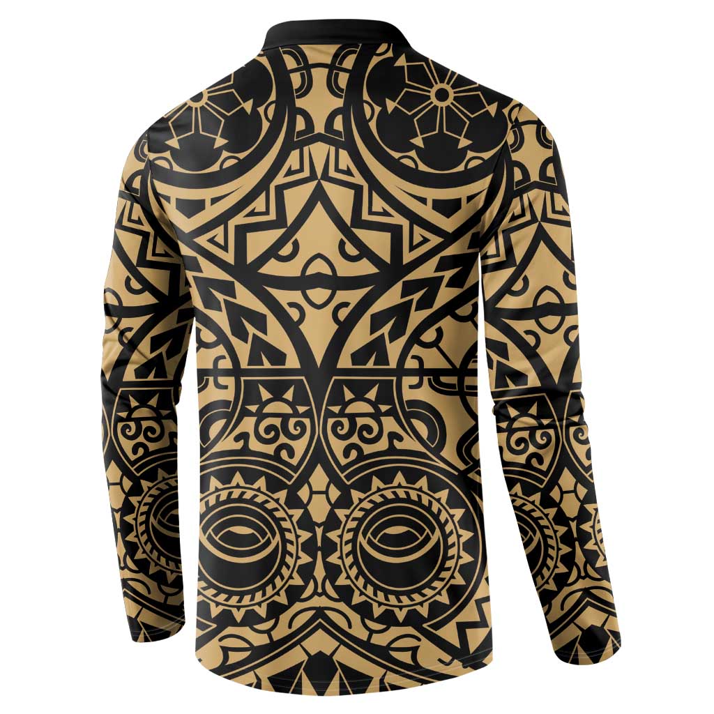 Austral Islands Button Sweatshirt Tuhaa Pae Penu Stars Necklace Gold - Polynesian Pride