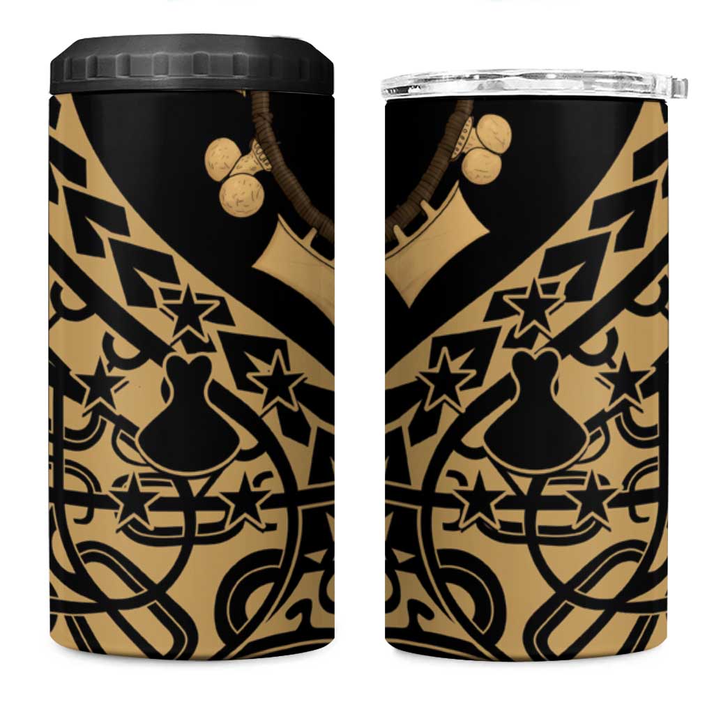 Austral Islands 4 in 1 Can Cooler Tumbler Tuhaa Pae Penu Stars Necklace Gold LT14 One Size: 16 oz Gold - Polynesian Pride