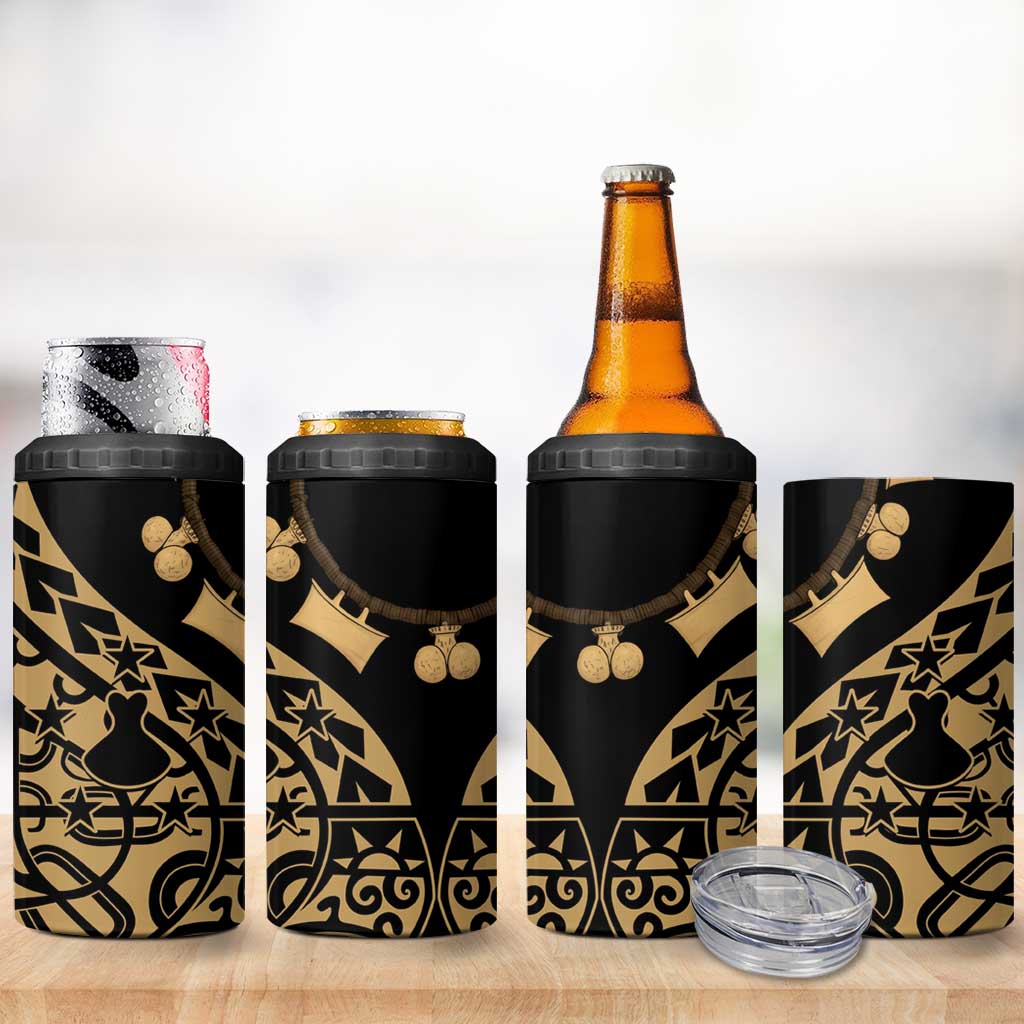Austral Islands 4 in 1 Can Cooler Tumbler Tuhaa Pae Penu Stars Necklace Gold LT14 - Polynesian Pride