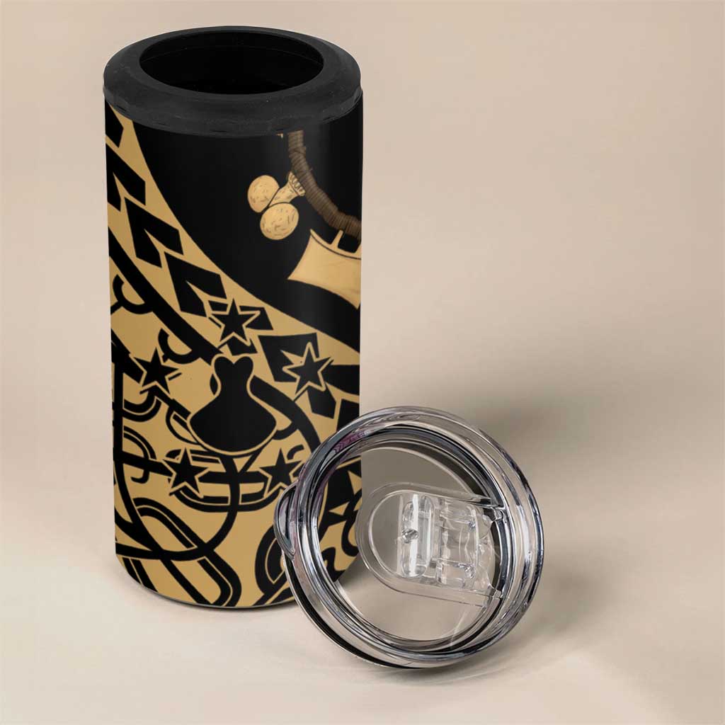 Austral Islands 4 in 1 Can Cooler Tumbler Tuhaa Pae Penu Stars Necklace Gold LT14 - Polynesian Pride