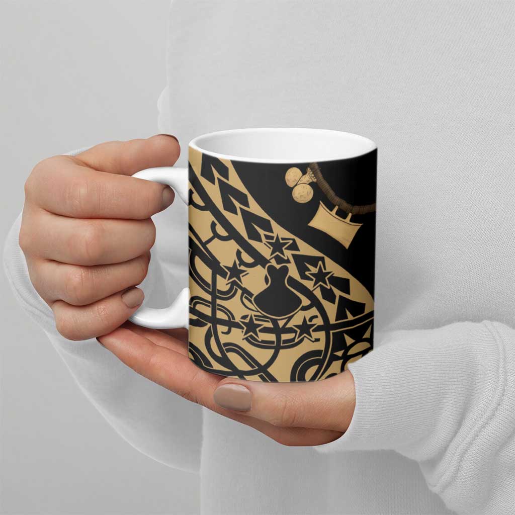 Austral Islands Ceramic Mug Tuhaa Pae Penu Stars Necklace Gold - Polynesian Pride