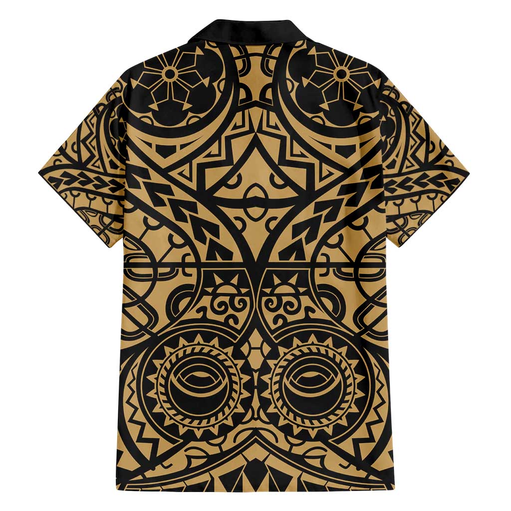Austral Islands Family Matching Off Shoulder Maxi Dress and Hawaiian Shirt Tuhaa Pae Penu Stars Necklace Gold LT14 - Polynesian Pride