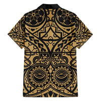 Austral Islands Family Matching Off Shoulder Maxi Dress and Hawaiian Shirt Tuhaa Pae Penu Stars Necklace Gold LT14 - Polynesian Pride