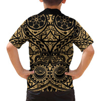 Austral Islands Family Matching Puletasi and Hawaiian Shirt Tuhaa Pae Penu Stars Necklace Gold LT14 - Polynesian Pride