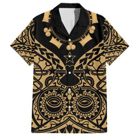 Austral Islands Family Matching Summer Maxi Dress and Hawaiian Shirt Tuhaa Pae Penu Stars Necklace Gold LT14 Dad's Shirt - Short Sleeve Gold - Polynesian Pride