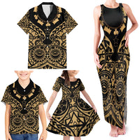 Austral Islands Family Matching Tank Maxi Dress and Hawaiian Shirt Tuhaa Pae Penu Stars Necklace Gold LT14 - Polynesian Pride