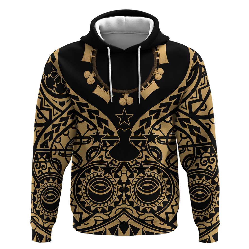 Austral Islands Hoodie Tuhaa Pae Penu Stars Necklace Gold LT14 Pullover Hoodie Gold - Polynesian Pride