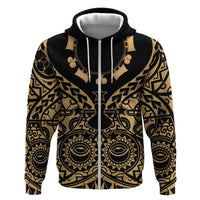 Austral Islands Hoodie Tuhaa Pae Penu Stars Necklace Gold LT14 Zip Hoodie Gold - Polynesian Pride