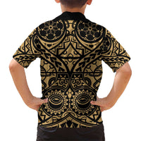 Austral Islands Kid Hawaiian Shirt Tuhaa Pae Penu Stars Necklace Gold - Polynesian Pride