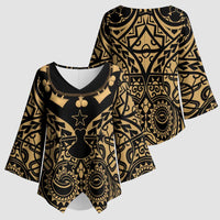 Austral Islands Kimono Sleeve Blouse Tuhaa Pae Penu Stars Necklace Gold LT14 - Polynesian Pride