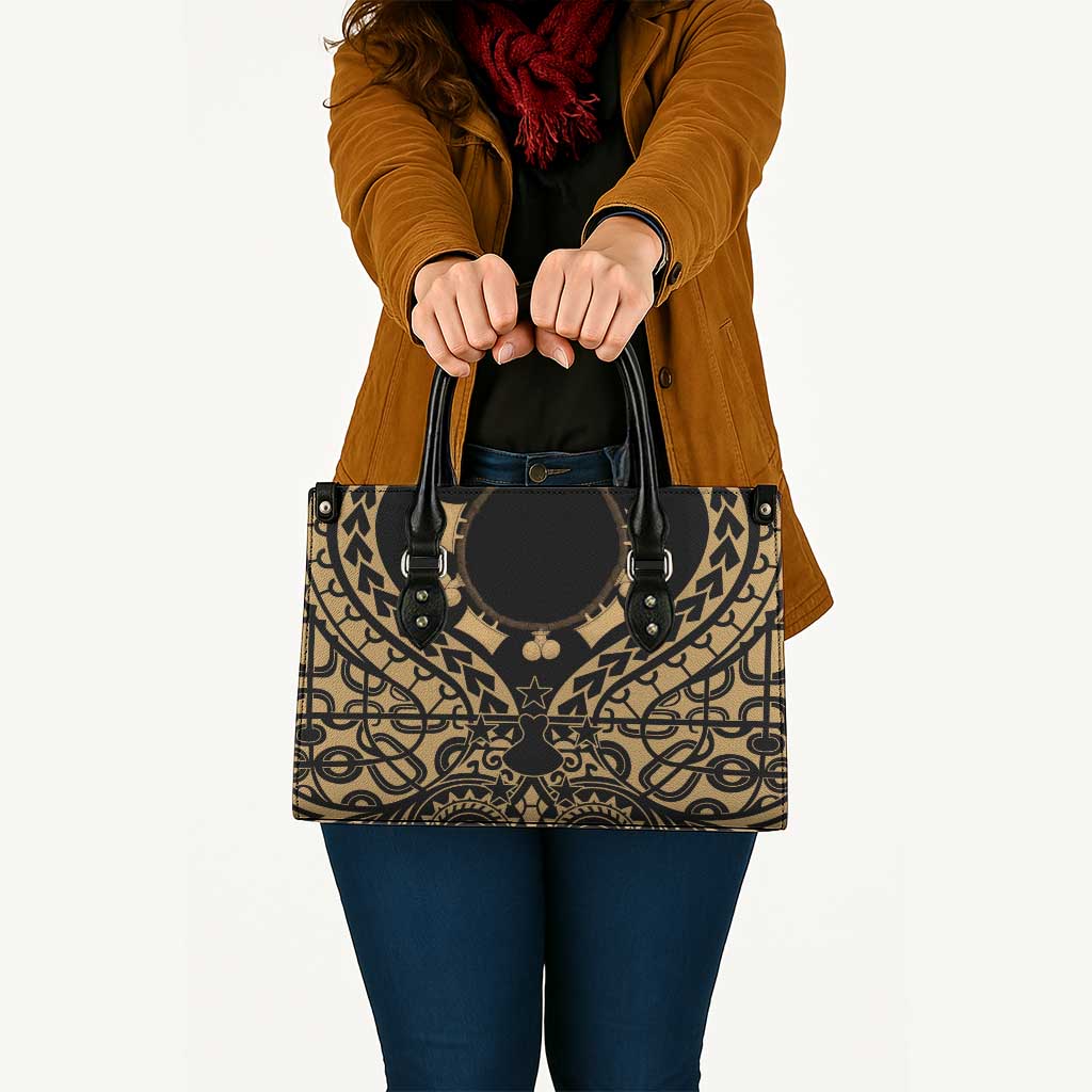 Austral Islands Leather Bag Tuhaa Pae Penu Stars Necklace Gold - Polynesian Pride