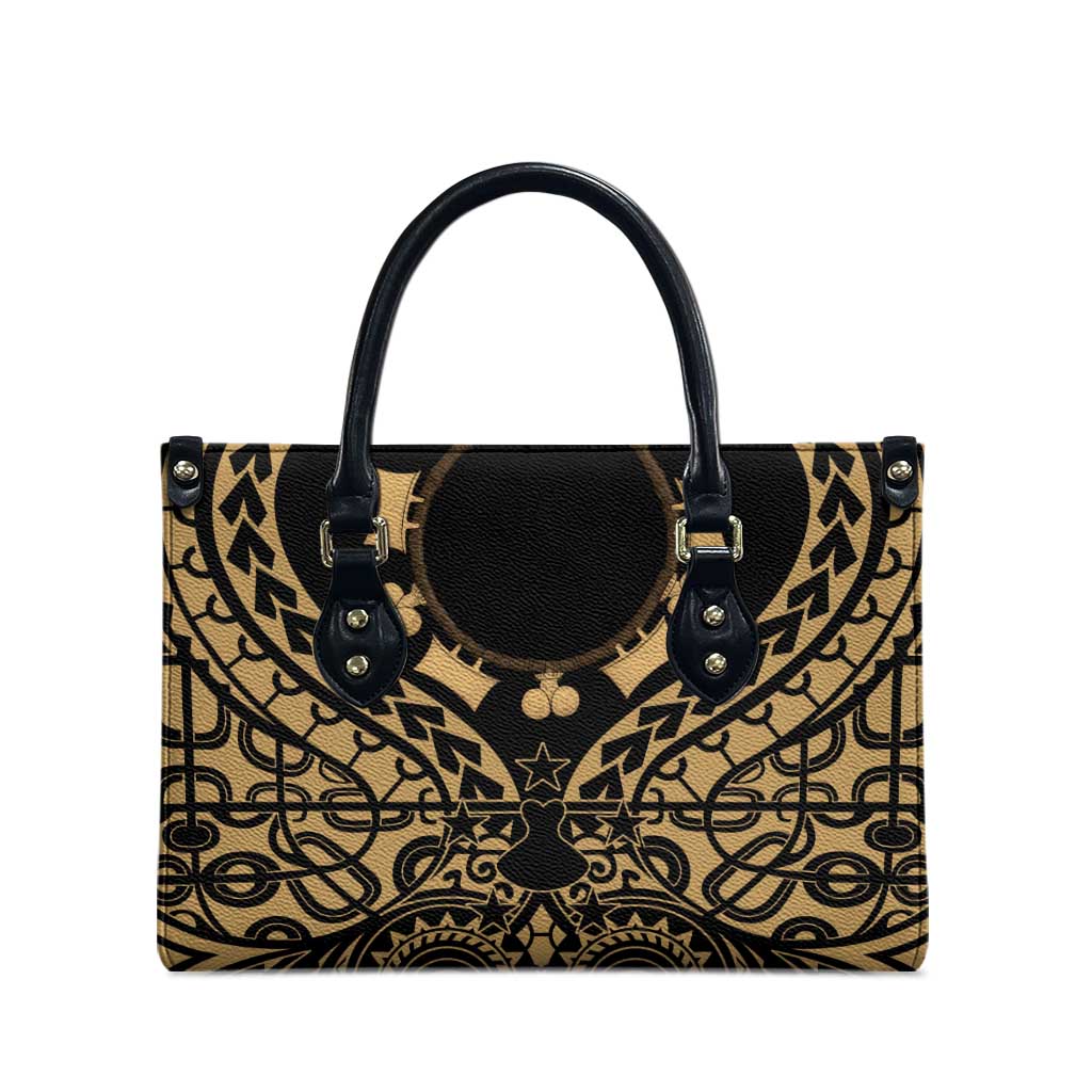 Austral Islands Leather Bag Tuhaa Pae Penu Stars Necklace Gold - Polynesian Pride