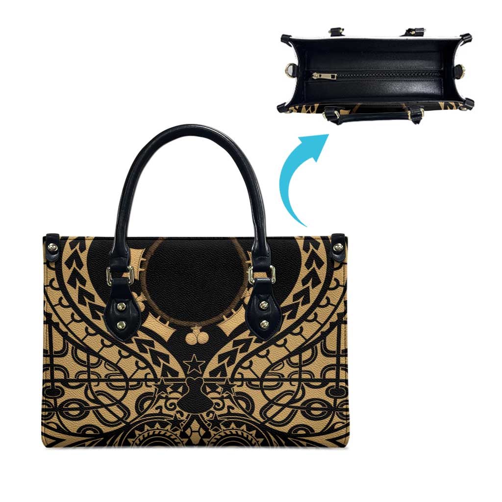 Austral Islands Leather Bag Tuhaa Pae Penu Stars Necklace Gold - Polynesian Pride