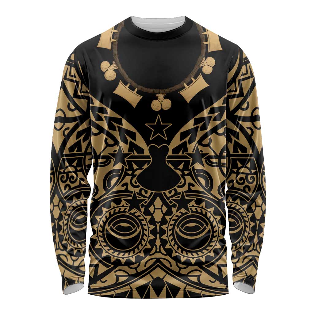 Austral Islands Long Sleeve Shirt Tuhaa Pae Penu Stars Necklace Gold LT14 Unisex Gold - Polynesian Pride