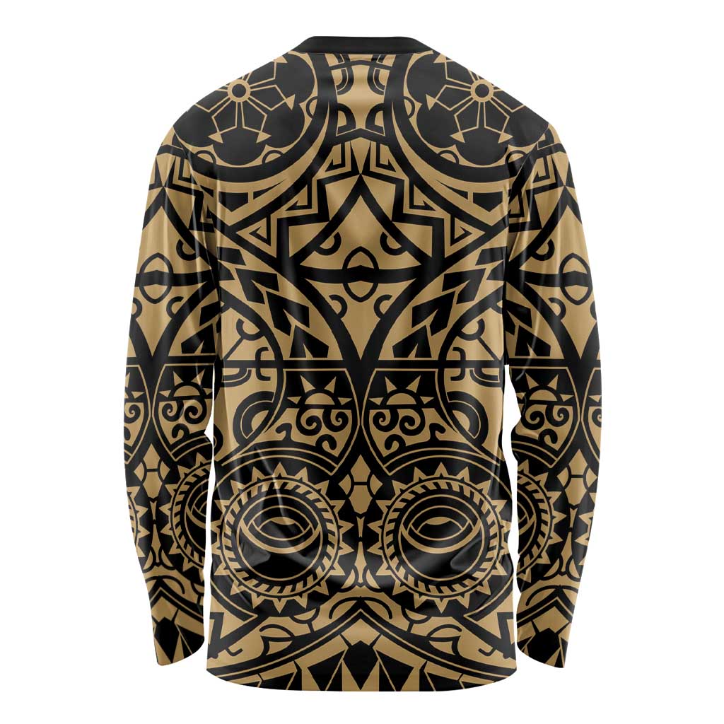 Austral Islands Long Sleeve Shirt Tuhaa Pae Penu Stars Necklace Gold LT14 - Polynesian Pride