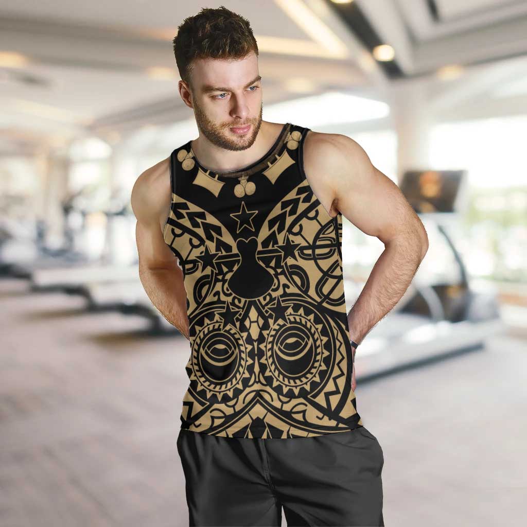 Austral Islands Men Tank Top Tuhaa Pae Penu Stars Necklace Gold - Polynesian Pride