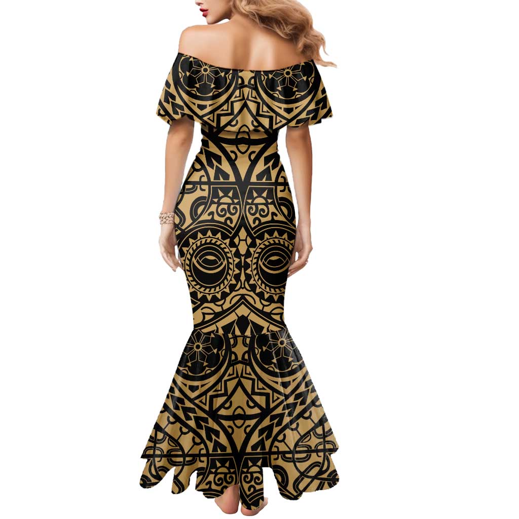Austral Islands Mermaid Dress Tuhaa Pae Penu Stars Necklace Gold - Polynesian Pride