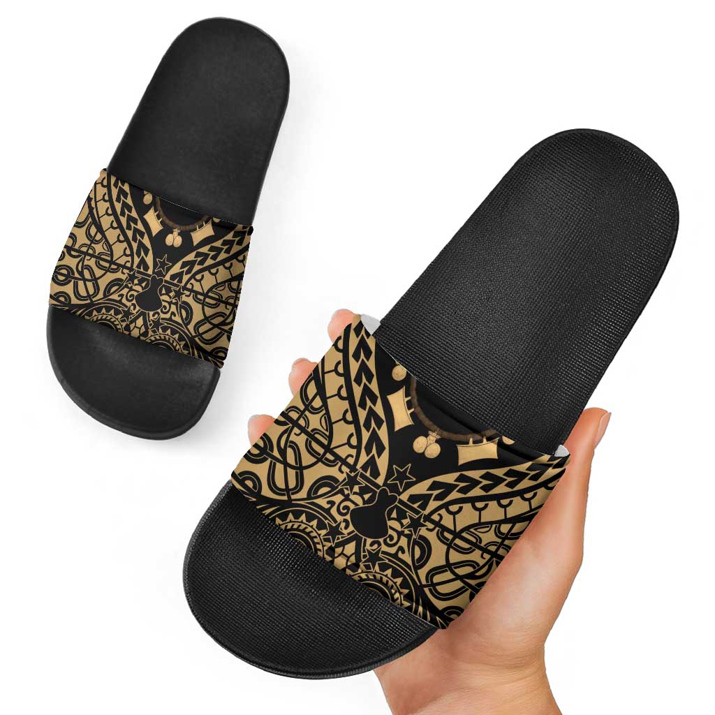 Austral Islands Slide Sandals Tuhaa Pae Penu Stars Necklace Gold - Polynesian Pride