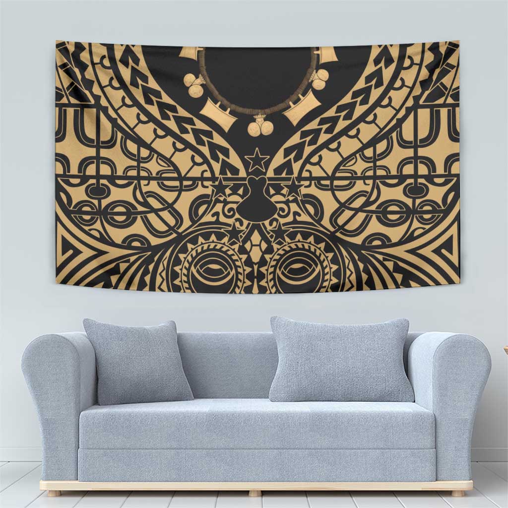 Austral Islands Tapestry Tuhaa Pae Penu Stars Necklace Gold - Polynesian Pride