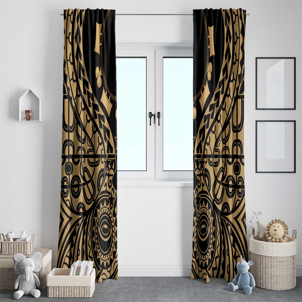 Austral Islands Window Curtain Tuhaa Pae Penu Stars Necklace Gold - Polynesian Pride