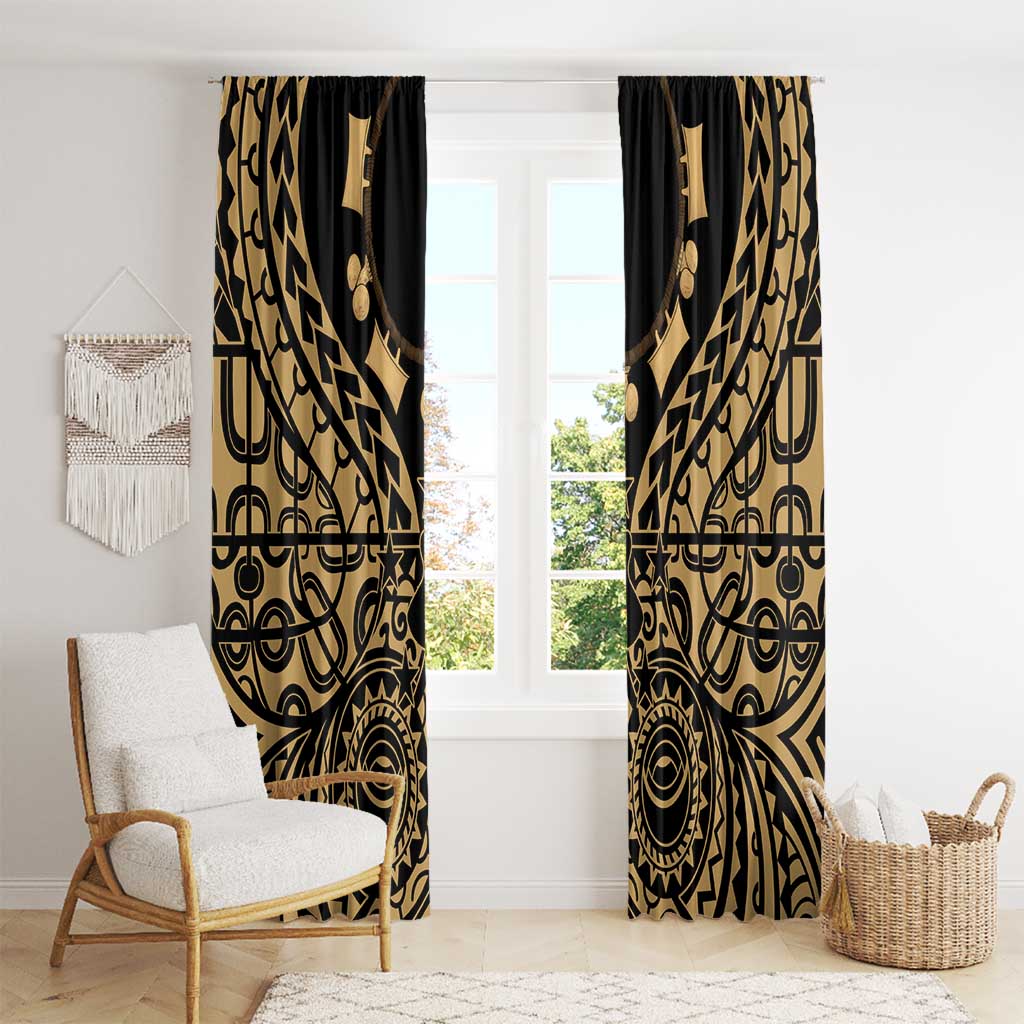 Austral Islands Window Curtain Tuhaa Pae Penu Stars Necklace Gold - Polynesian Pride