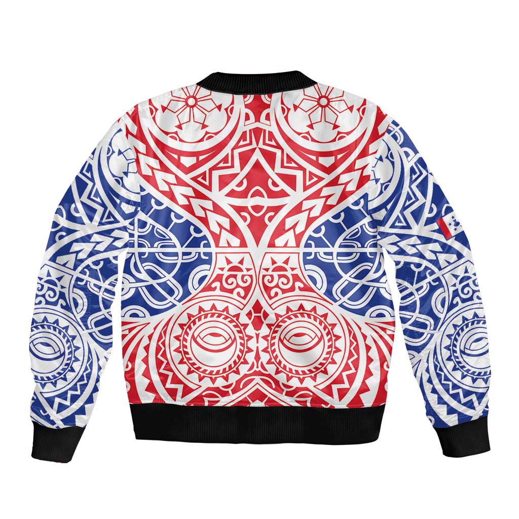 Austral Islands Bomber Jacket Tuhaa Pae Penu Stars Necklace Red - Polynesian Pride