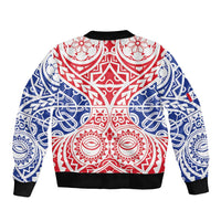 Austral Islands Bomber Jacket Tuhaa Pae Penu Stars Necklace Red - Polynesian Pride