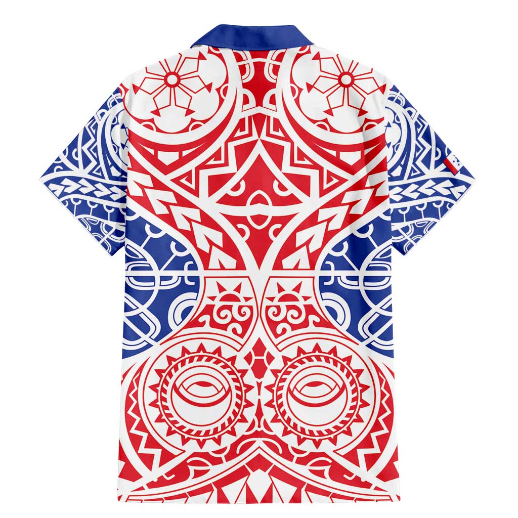 Austral Islands Family Matching Mermaid Dress and Hawaiian Shirt Tuhaa Pae Penu Stars Necklace Red LT14 - Polynesian Pride