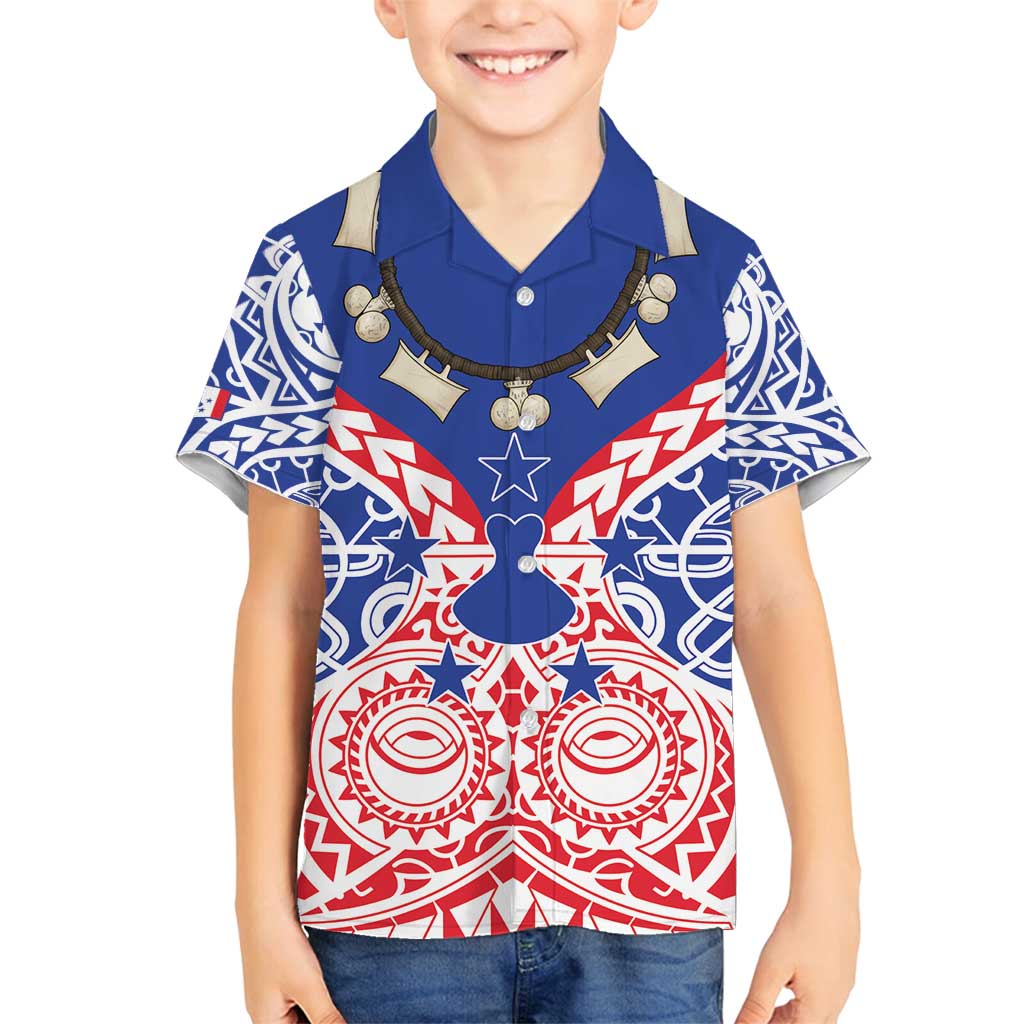 Austral Islands Family Matching Summer Maxi Dress and Hawaiian Shirt Tuhaa Pae Penu Stars Necklace Red LT14 Son's Shirt Red - Polynesian Pride
