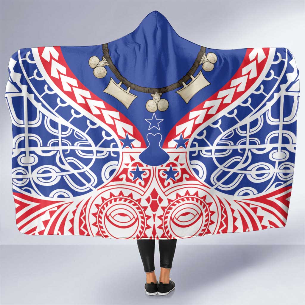 Austral Islands Hooded Blanket Tuhaa Pae Penu Stars Necklace Red LT14 One Size Red - Polynesian Pride