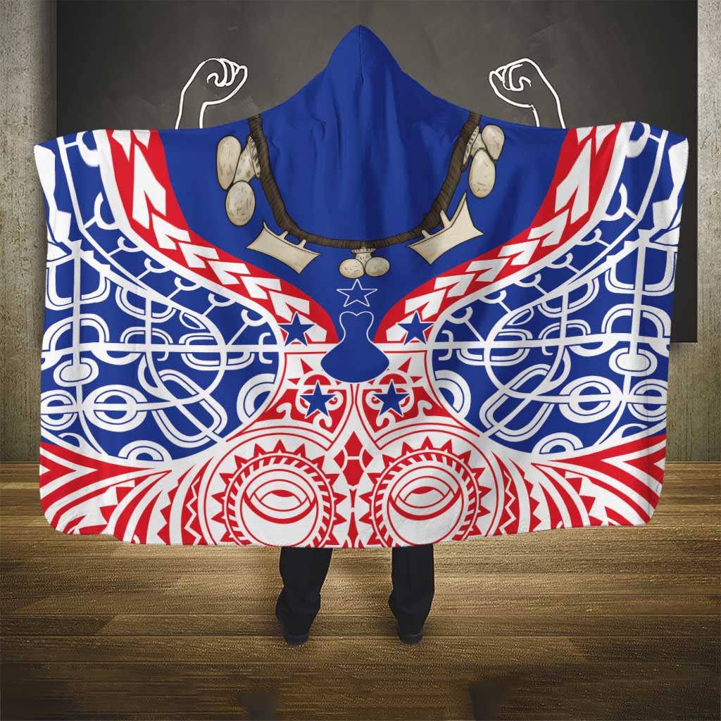 Austral Islands Hooded Blanket Tuhaa Pae Penu Stars Necklace Red LT14 - Polynesian Pride