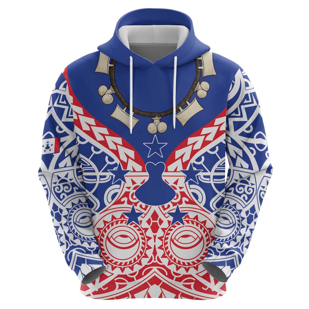 Austral Islands Hoodie Tuhaa Pae Penu Stars Necklace Red - Polynesian Pride