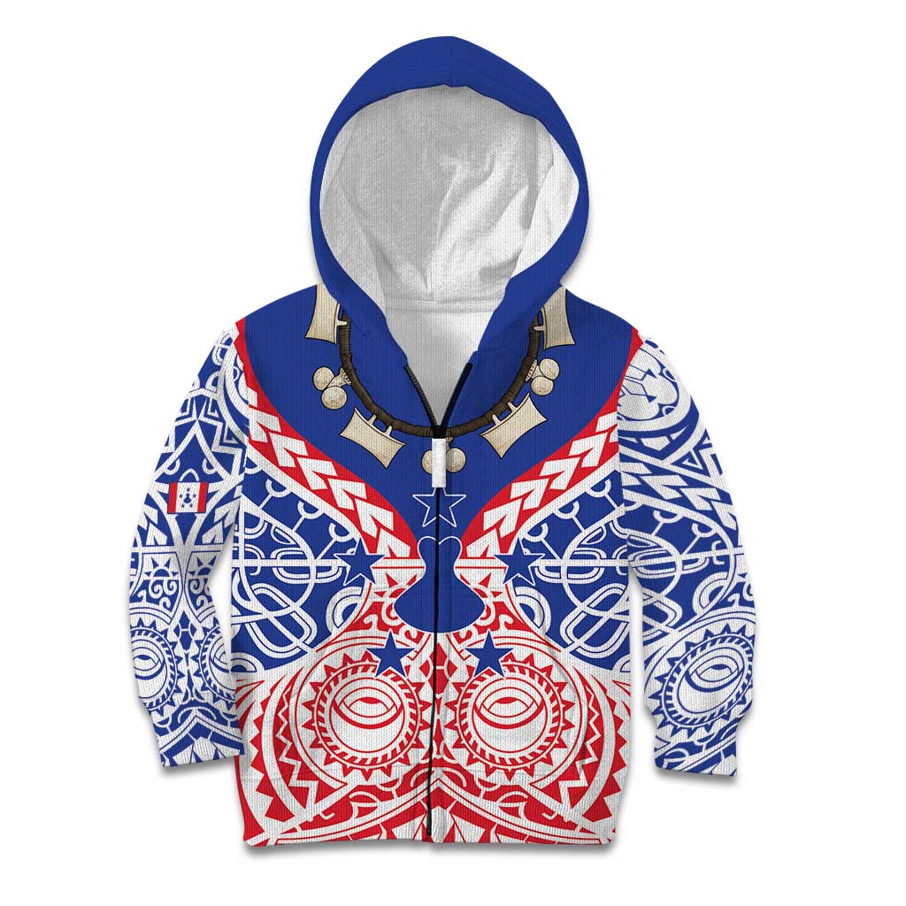Austral Islands Kid Hoodie Tuhaa Pae Penu Stars Necklace Red - Polynesian Pride