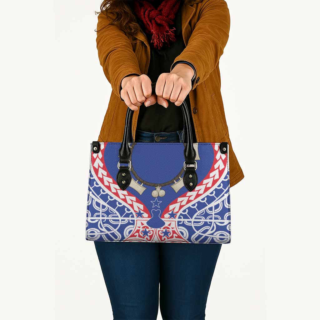 Austral Islands Leather Bag Tuhaa Pae Penu Stars Necklace Red - Polynesian Pride