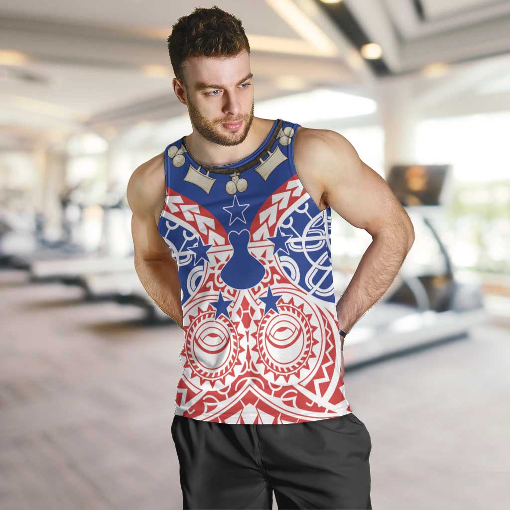 Austral Islands Men Tank Top Tuhaa Pae Penu Stars Necklace Red - Polynesian Pride