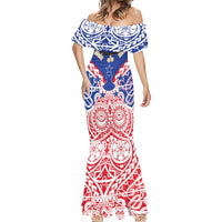 Austral Islands Mermaid Dress Tuhaa Pae Penu Stars Necklace Red LT14 - Polynesian Pride