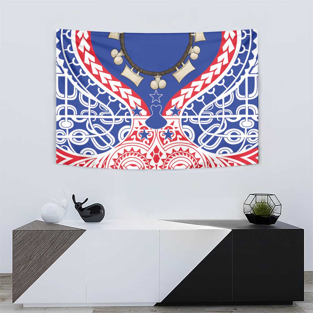 Austral Islands Tapestry Tuhaa Pae Penu Stars Necklace Red - Polynesian Pride