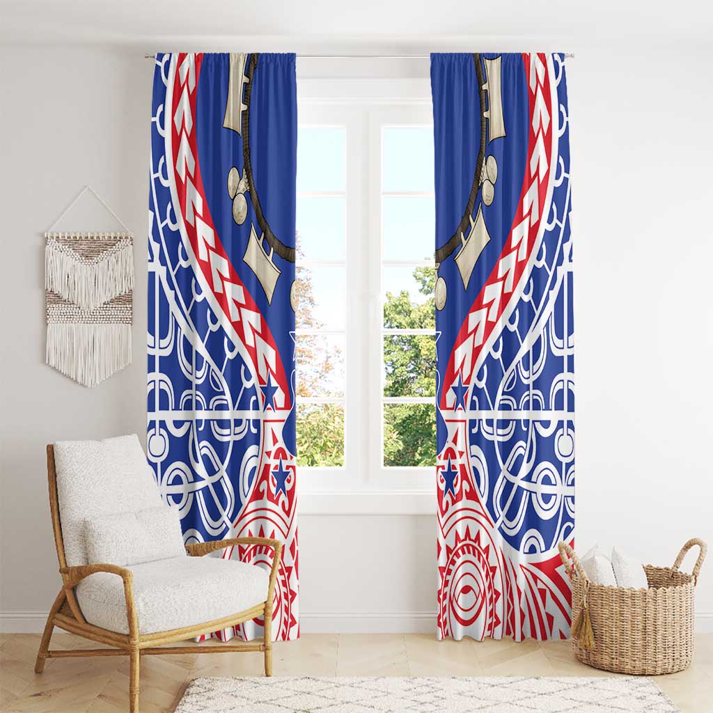 Austral Islands Window Curtain Tuhaa Pae Penu Stars Necklace Red - Polynesian Pride