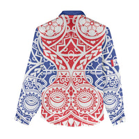 Austral Islands Women Casual Shirt Tuhaa Pae Penu Stars Necklace Red - Polynesian Pride