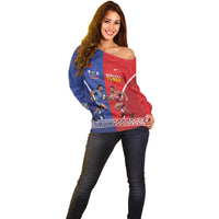 Toa Samoa Mate Ma'a Tonga Rugby Together Custom Off Shoulder Sweater LT14 - Polynesian Pride