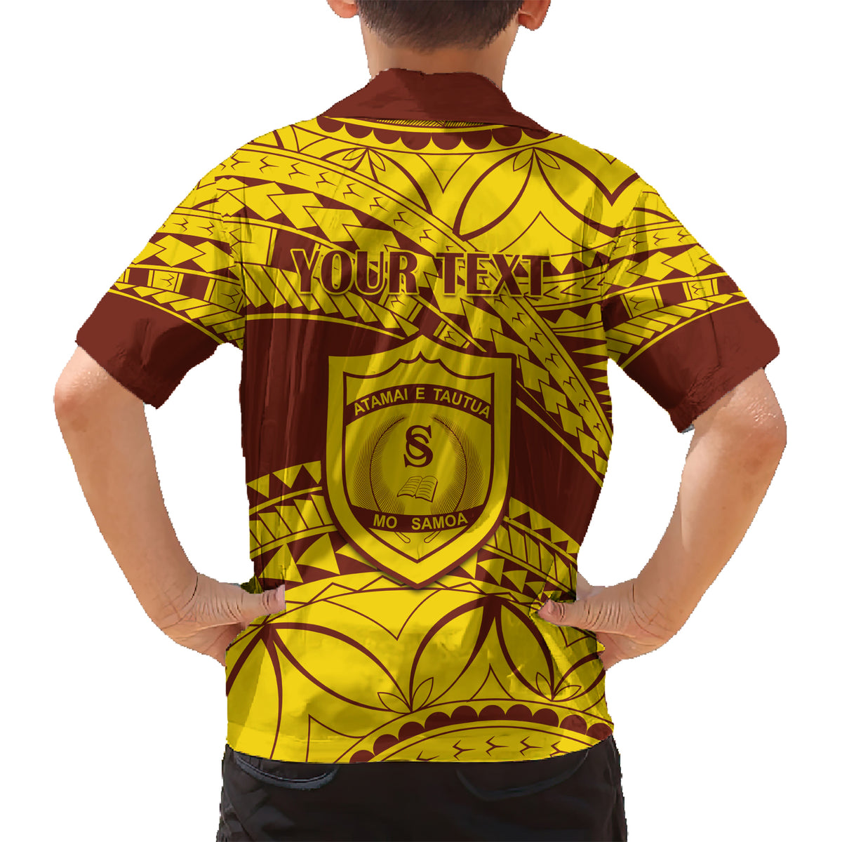 Personalised Samoa College Family Matching Short Sleeve Bodycon Dress and Hawaiian Shirt Samoan Pattern LT14 - Polynesian Pride