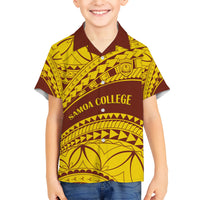 Personalised Samoa College Kid Hawaiian Shirt Samoan Pattern LT14 Kid Gold - Polynesian Pride