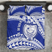 Personalised Samoa Safata College Bedding Set Samoan Pattern LT14 Blue - Polynesian Pride